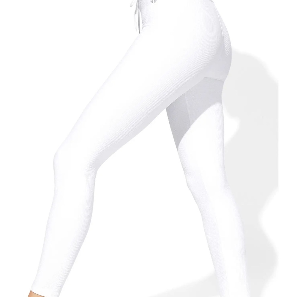 EleVen by Venus Williams White Textured Leggings - Picture 6 of 6